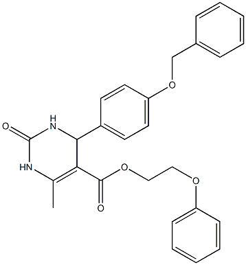 2-phenoxyethyl 4-[4-(benzyloxy)phenyl]-6-methyl-2-oxo-1,2,3,4-tetrahydro-5-pyrimidinecarboxylate Struktur