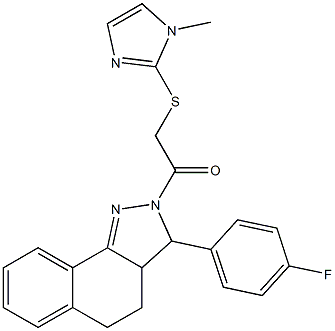 2-[3-(4-fluorophenyl)-3,3a,4,5-tetrahydro-2H-benzo[g]indazol-2-yl]-2-oxoethyl 1-methyl-1H-imidazol-2-yl sulfide Struktur