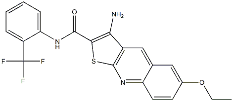 3-amino-6-(ethyloxy)-N-[2-(trifluoromethyl)phenyl]thieno[2,3-b]quinoline-2-carboxamide 结构式