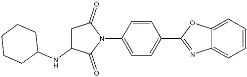 1-[4-(1,3-benzoxazol-2-yl)phenyl]-3-(cyclohexylamino)-2,5-pyrrolidinedione,,结构式