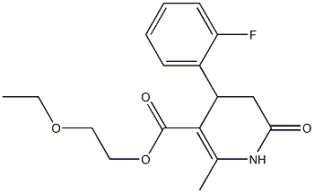 2-ethoxyethyl 4-(2-fluorophenyl)-2-methyl-6-oxo-1,4,5,6-tetrahydro-3-pyridinecarboxylate Structure