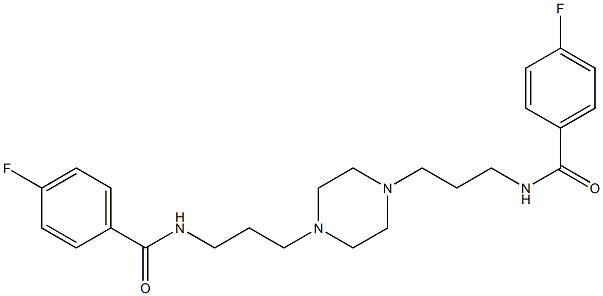 4-fluoro-N-[3-(4-{3-[(4-fluorobenzoyl)amino]propyl}-1-piperazinyl)propyl]benzamide,,结构式