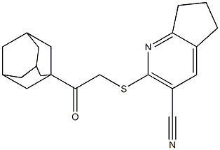 2-{[2-(1-adamantyl)-2-oxoethyl]sulfanyl}-6,7-dihydro-5H-cyclopenta[b]pyridine-3-carbonitrile,,结构式