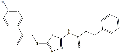 N-(5-{[2-(4-chlorophenyl)-2-oxoethyl]sulfanyl}-1,3,4-thiadiazol-2-yl)-3-phenylpropanamide Structure