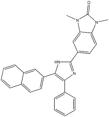 1,3-dimethyl-5-[5-(2-naphthyl)-4-phenyl-1H-imidazol-2-yl]-1,3-dihydro-2H-benzimidazol-2-one Structure