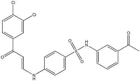 N-(3-acetylphenyl)-4-{[3-(3,4-dichlorophenyl)-3-oxo-1-propenyl]amino}benzenesulfonamide Structure
