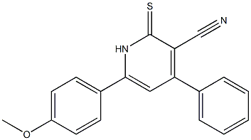 6-(4-methoxyphenyl)-4-phenyl-2-thioxo-1,2-dihydro-3-pyridinecarbonitrile 化学構造式