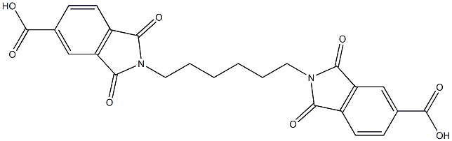 2-[6-(5-carboxy-1,3-dioxo-1,3-dihydro-2H-isoindol-2-yl)hexyl]-1,3-dioxo-5-isoindolinecarboxylic acid Structure