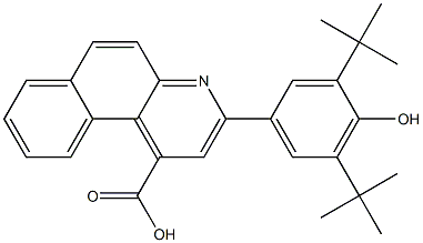 3-(3,5-ditert-butyl-4-hydroxyphenyl)benzo[f]quinoline-1-carboxylic acid 化学構造式