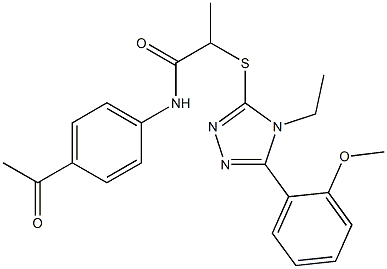 N-(4-acetylphenyl)-2-({4-ethyl-5-[2-(methyloxy)phenyl]-4H-1,2,4-triazol-3-yl}sulfanyl)propanamide