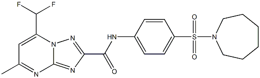 N-[4-(1-azepanylsulfonyl)phenyl]-7-(difluoromethyl)-5-methyl[1,2,4]triazolo[1,5-a]pyrimidine-2-carboxamide 结构式