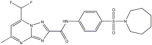 N-[4-(1-azepanylsulfonyl)phenyl]-7-(difluoromethyl)-5-methyl[1,2,4]triazolo[1,5-a]pyrimidine-2-carboxamide Structure