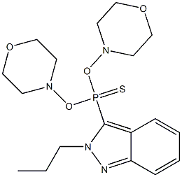 3-[di(4-morpholinyl)phosphorothioyl]-2-propyl-2H-indazole 结构式