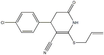2-(allylsulfanyl)-4-(4-chlorophenyl)-6-oxo-1,4,5,6-tetrahydro-3-pyridinecarbonitrile Structure