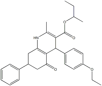 sec-butyl 4-(4-ethoxyphenyl)-2-methyl-5-oxo-7-phenyl-1,4,5,6,7,8-hexahydro-3-quinolinecarboxylate Structure