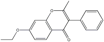 7-(ethyloxy)-2-methyl-3-phenyl-4H-chromen-4-one 化学構造式