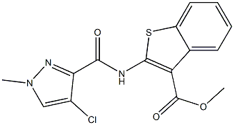 methyl 2-{[(4-chloro-1-methyl-1H-pyrazol-3-yl)carbonyl]amino}-1-benzothiophene-3-carboxylate Structure