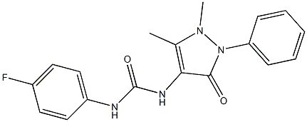 N-(1,5-dimethyl-3-oxo-2-phenyl-2,3-dihydro-1H-pyrazol-4-yl)-N'-(4-fluorophenyl)urea,,结构式