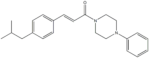 1-[3-(4-isobutylphenyl)acryloyl]-4-phenylpiperazine 化学構造式