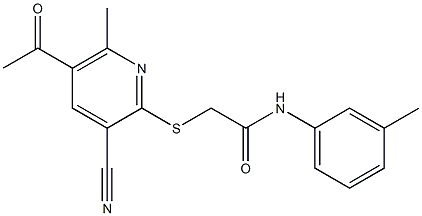 2-[(5-acetyl-3-cyano-6-methyl-2-pyridinyl)sulfanyl]-N-(3-methylphenyl)acetamide