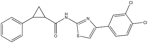 N-[4-(3,4-dichlorophenyl)-1,3-thiazol-2-yl]-2-phenylcyclopropanecarboxamide Struktur