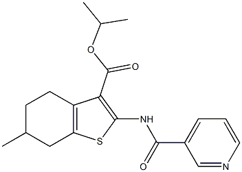 isopropyl 6-methyl-2-[(3-pyridinylcarbonyl)amino]-4,5,6,7-tetrahydro-1-benzothiophene-3-carboxylate Structure