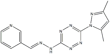 nicotinaldehyde [6-(3,5-dimethyl-1H-pyrazol-1-yl)-1,2,4,5-tetraazin-3-yl]hydrazone Struktur