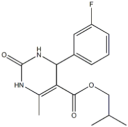 isobutyl 4-(3-fluorophenyl)-6-methyl-2-oxo-1,2,3,4-tetrahydro-5-pyrimidinecarboxylate 结构式