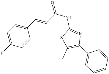 3-(4-fluorophenyl)-N-(5-methyl-4-phenyl-1,3-thiazol-2-yl)acrylamide 结构式
