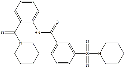 N-[2-(1-piperidinylcarbonyl)phenyl]-3-(1-piperidinylsulfonyl)benzamide Structure