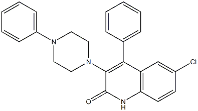 6-chloro-4-phenyl-3-(4-phenyl-1-piperazinyl)-2(1H)-quinolinone,,结构式