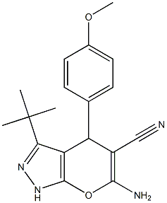 6-amino-3-tert-butyl-4-(4-methoxyphenyl)-1,4-dihydropyrano[2,3-c]pyrazole-5-carbonitrile