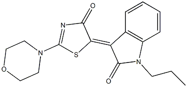 3-(2-(4-morpholinyl)-4-oxo-1,3-thiazol-5(4H)-ylidene)-1-propyl-1,3-dihydro-2H-indol-2-one|