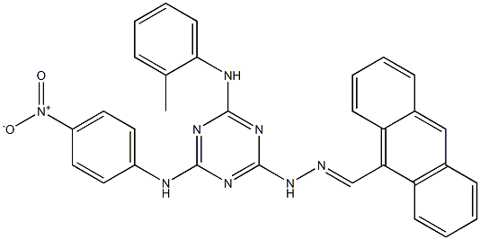 9-anthracenecarbaldehyde [4-{4-nitroanilino}-6-(2-toluidino)-1,3,5-triazin-2-yl]hydrazone|