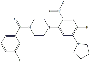 1-(3-fluorobenzoyl)-4-[4-fluoro-2-nitro-5-(1-pyrrolidinyl)phenyl]piperazine Structure