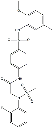  2-[2-fluoro(methylsulfonyl)anilino]-N-{4-[(2-methoxy-5-methylanilino)sulfonyl]phenyl}acetamide