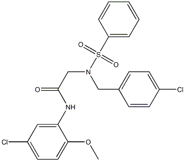 2-[(4-chlorobenzyl)(phenylsulfonyl)amino]-N-(5-chloro-2-methoxyphenyl)acetamide Structure