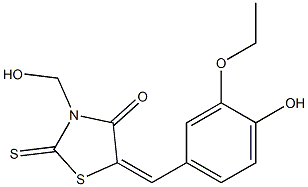  5-(3-ethoxy-4-hydroxybenzylidene)-3-(hydroxymethyl)-2-thioxo-1,3-thiazolidin-4-one