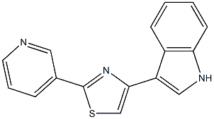 3-[2-(3-pyridinyl)-1,3-thiazol-4-yl]-1H-indole,,结构式