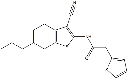 N-(3-cyano-6-propyl-4,5,6,7-tetrahydro-1-benzothien-2-yl)-2-(2-thienyl)acetamide