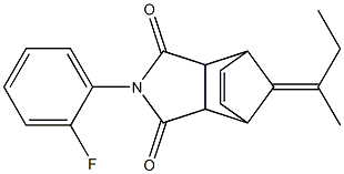 4-(2-fluorophenyl)-10-(1-methylpropylidene)-4-azatricyclo[5.2.1.0~2,6~]dec-8-ene-3,5-dione Struktur