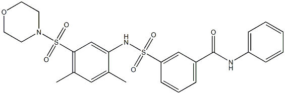 3-{[2,4-dimethyl-5-(4-morpholinylsulfonyl)anilino]sulfonyl}-N-phenylbenzamide Structure