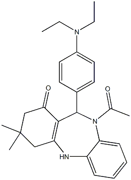 10-acetyl-11-[4-(diethylamino)phenyl]-3,3-dimethyl-2,3,4,5,10,11-hexahydro-1H-dibenzo[b,e][1,4]diazepin-1-one