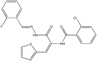 2-chloro-N-[1-{[2-(2-fluorobenzylidene)hydrazino]carbonyl}-2-(2-thienyl)vinyl]benzamide