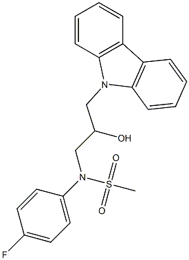 N-[3-(9H-carbazol-9-yl)-2-hydroxypropyl]-N-(4-fluorophenyl)methanesulfonamide Struktur