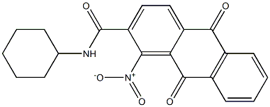 N-cyclohexyl-1-nitro-9,10-dioxo-9,10-dihydro-2-anthracenecarboxamide 结构式
