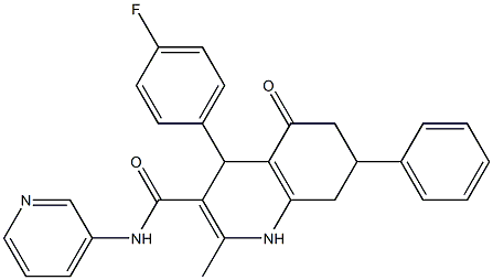 4-(4-fluorophenyl)-2-methyl-5-oxo-7-phenyl-N-(3-pyridinyl)-1,4,5,6,7,8-hexahydro-3-quinolinecarboxamide|