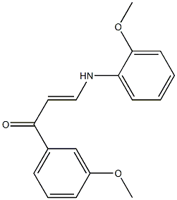 3-(2-methoxyanilino)-1-(3-methoxyphenyl)-2-propen-1-one 化学構造式