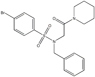 4-bromo-N-(2-oxo-2-piperidin-1-ylethyl)-N-(phenylmethyl)benzenesulfonamide Structure