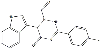 6-(1H-indol-3-yl)-3-(4-methylphenyl)-5-oxo-5,6-dihydro-1,2,4-triazine-1(2H)-carbaldehyde Struktur
